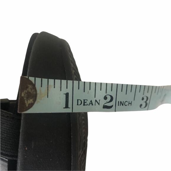 Bandolino Women Sandal Shoes 8.5 Black Slide In Wedge 3 Strap Backless Office - Picture 10 of 11